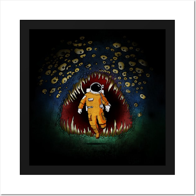 RUN - ASTRONAUT / ALIEN ILLUSTRATION Wall Art by CliffordHayes